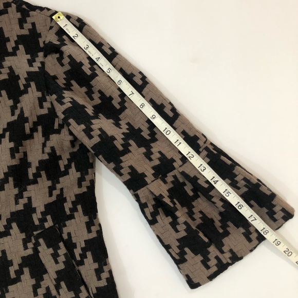MAC & JAC Brown Black Cropped Houndstooth Jacket - Picture 7 of 8